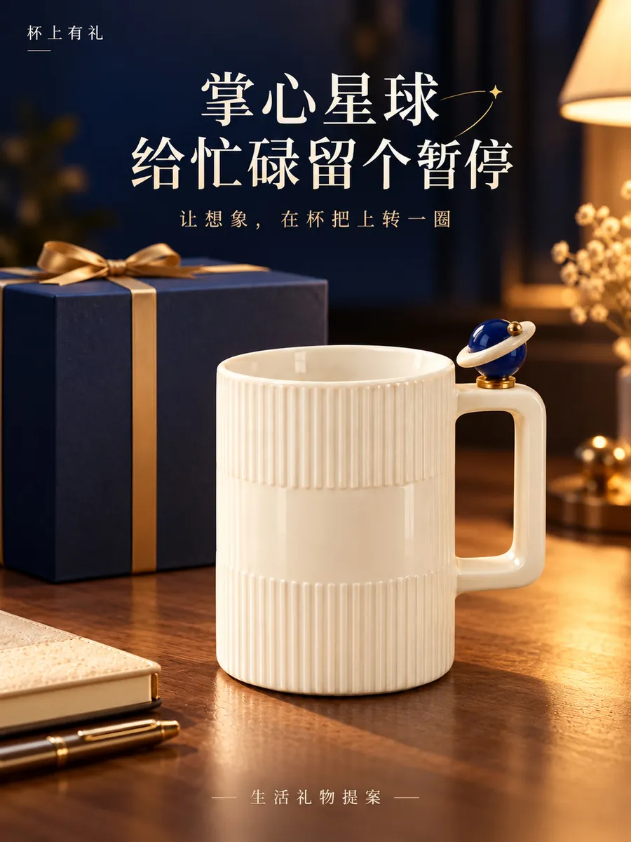 掌心星球主题陶瓷杯设计效果图