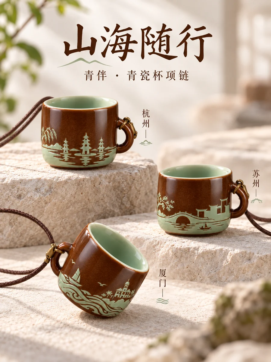 山海随行青瓷杯项链 · 杭州 · 苏州 · 厦门