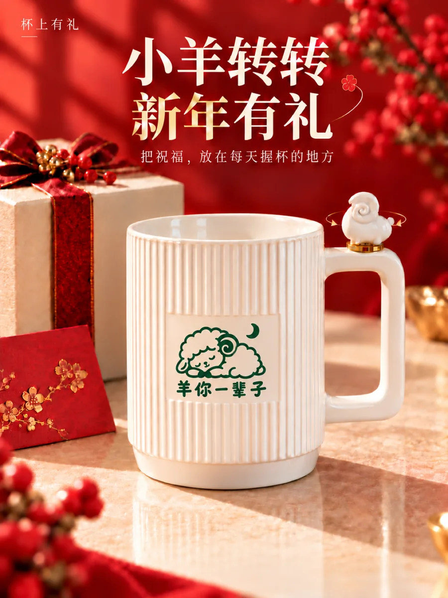 小羊转转杯 · 云朵睡羊设计效果图