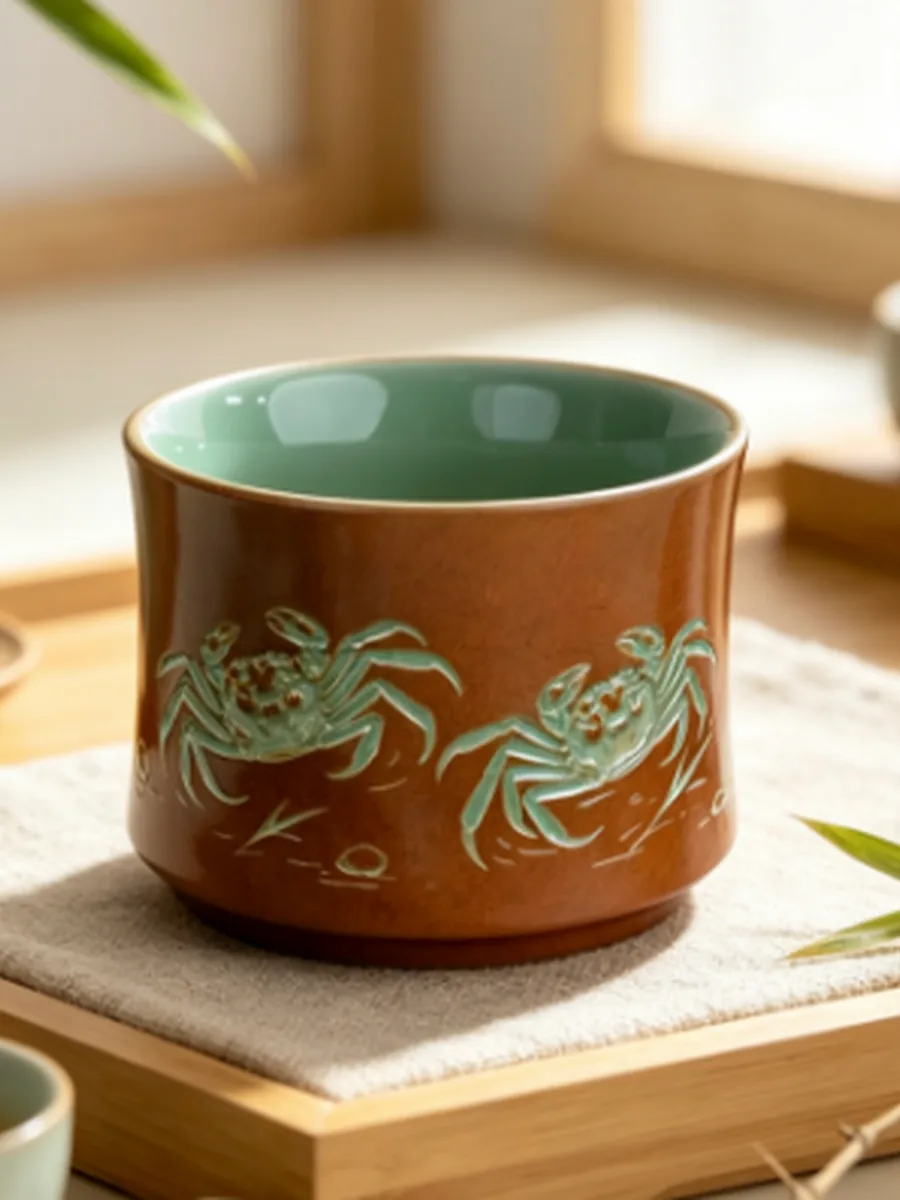 复古棕竹节杯｜横着走